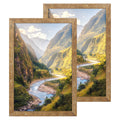 iRahmen 12x18 Frame, Rustic Brown Wood Picture Frames Set of 2 With plexiglass, 12 x 18 Poster Frame for Horizontal or Vertical 