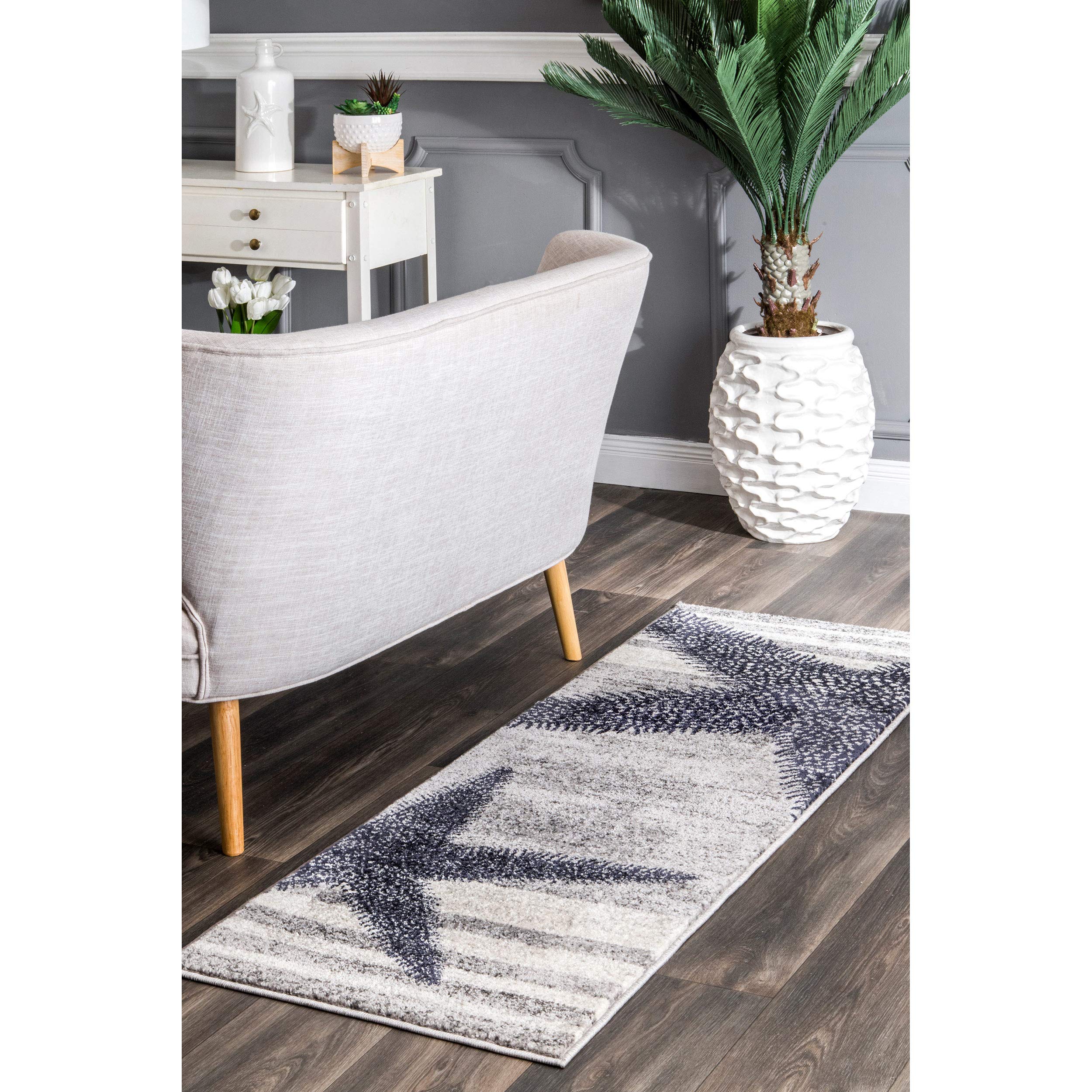 nuLOOM Thomas Paul Starfish and Striped Runner Rug, 2 8 x 10, Grey