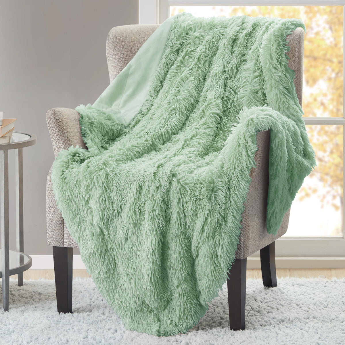 Hyde Lane Fluffy Cute Throw Blankets For Couch Sofa,2 Way Reversible Ultra Soft Long Faux Fur,Shaggy Cozy Fuzzy Blanket-50X60 Sa