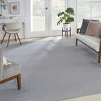 Nourison Essentials Indoor/Outdoor Silver Grey 12' X 15' Area Rug, Easy Cleaning, Non Shedding, Bed Room, Living Room, Dining Room, Backyard, Deck, Patio (12X15)