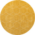 Unique Loom Trellis Frieze Collection Area Rug - Geometric (8 Round, Yellow/ Ivory)