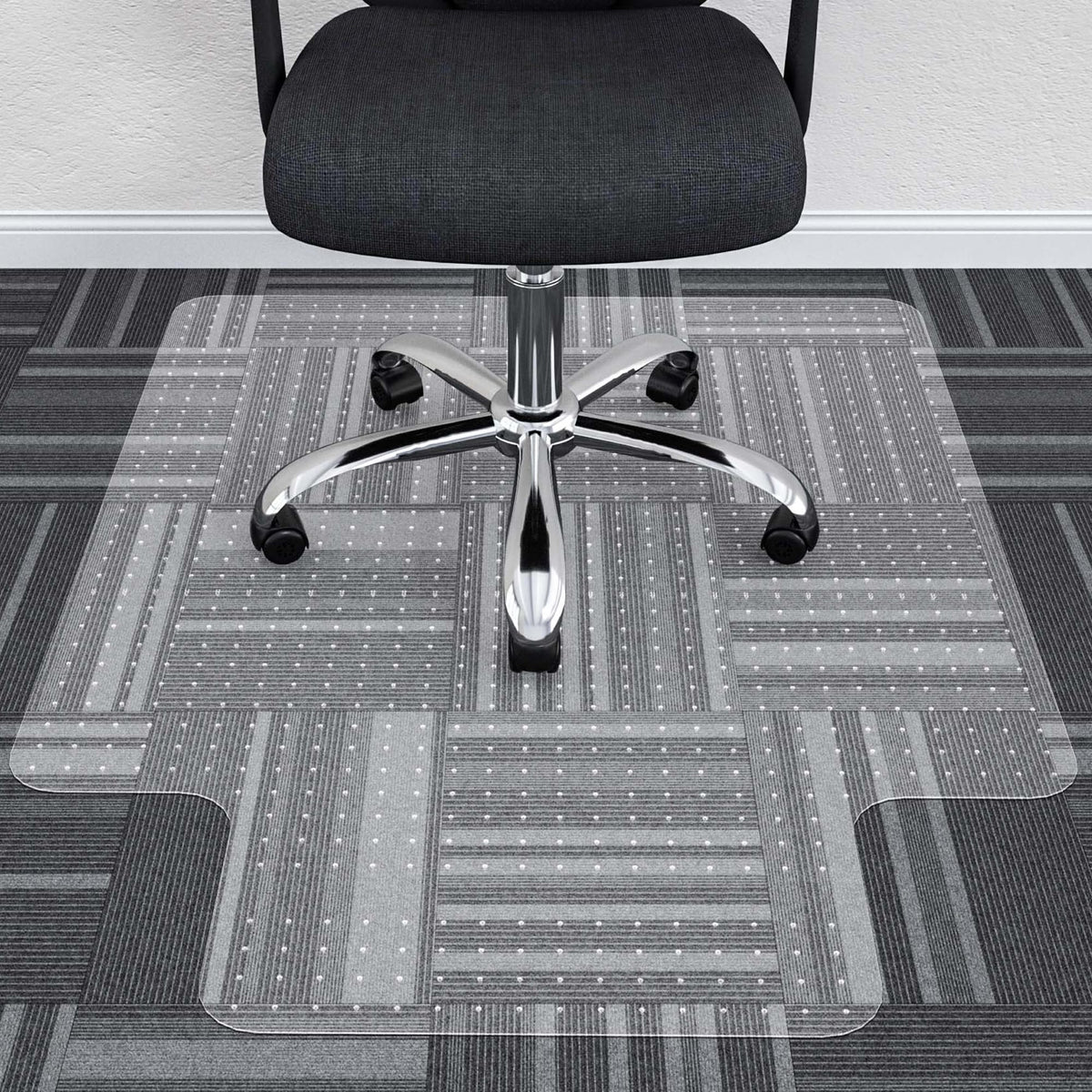 Homek Office Chair Mat For Low Pile Carpets - 45    X 53    Clear Carpet Protector Mat For Office Chair, Computer Desk Chair Mat