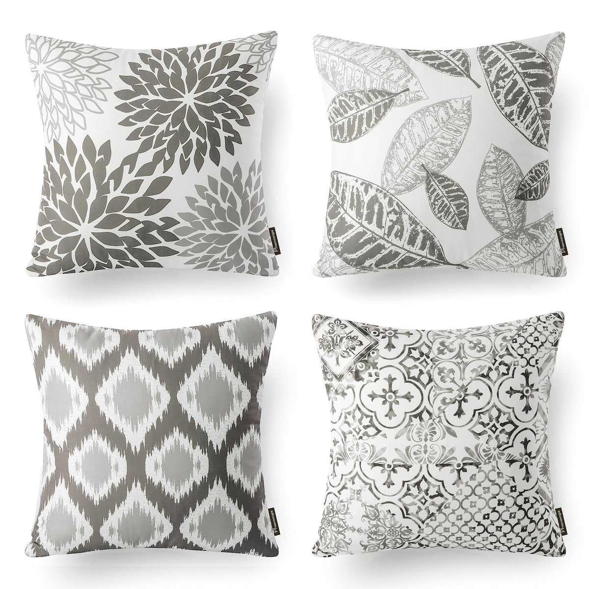 Phantoscope Set Of 4 New Living Series Decorative Grey Throw Pillow Case Cushion Cover 20 X 20 Inches 50 X 50 Cm