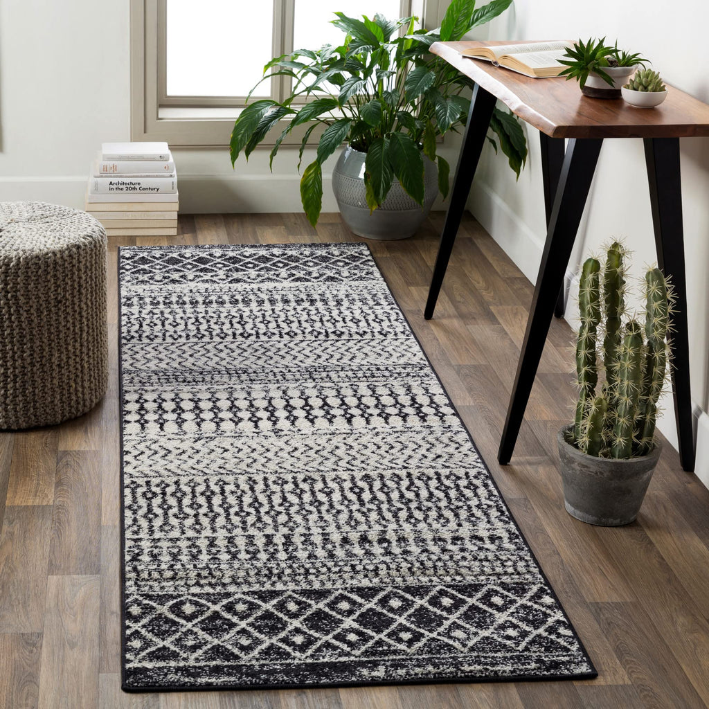 Livabliss Chester Boho Moroccan Runner Area Rug,2'7'' x 20',Black