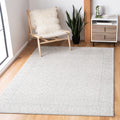 SAFAVIEH Tulum Collection 10 Square Light Grey/Ivory TUL264G Moroccan Boho Distressed Non-Shedding Area Rug