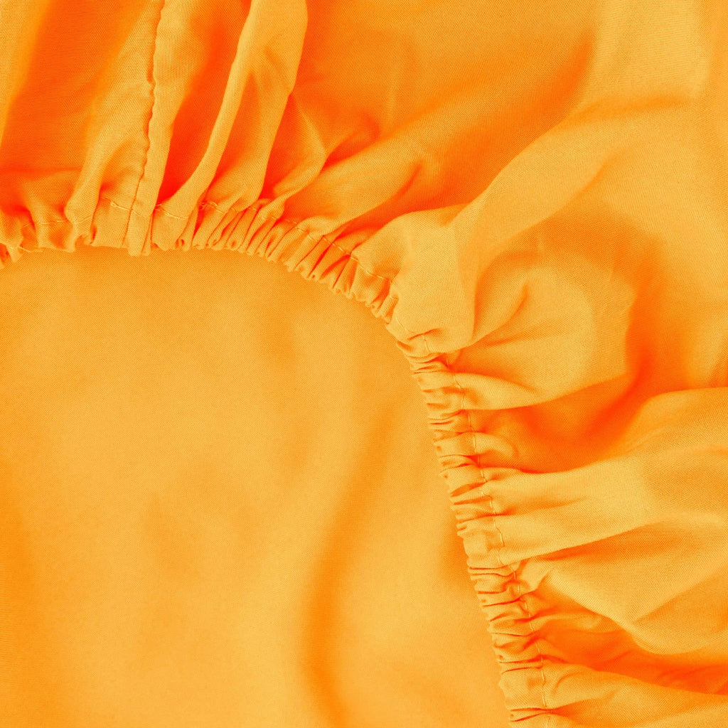 Ghooss Orange Twin Fitted Sheet-Soft Microfiber Bottom Sheet For Bed-Deep Pocket Up To 14 Inche-Wrinkle Free And Stay In Place-1