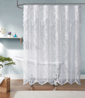 Warm Home Designs White Lace Shower Curtain 72 X 84 Inches With Attached Valance & 7 Tassels. Luxury Farmhouse Shower Curtains F