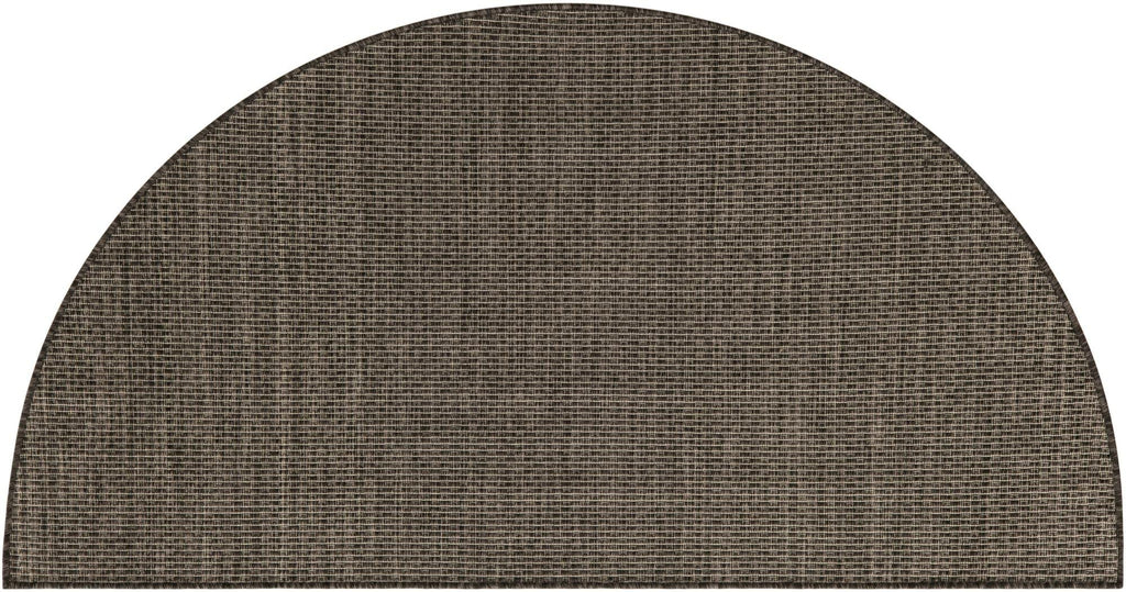 Unique Loom Collection Casual Transitional Solid Heathered Indoor/Outdoor Flatweave Area Rug (3' 1'' x 6' 1'' Hearth, Black/Ivor