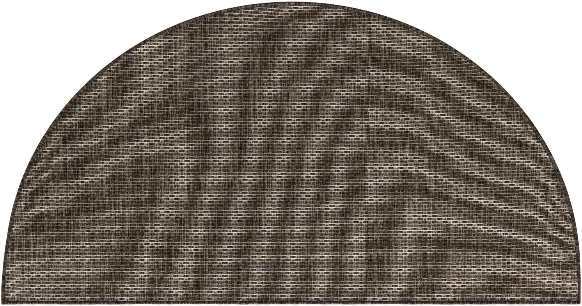 Unique Loom Collection Casual Transitional Solid Heathered Indoor/Outdoor Flatweave Area Rug (3' 1'' x 6' 1'' Hearth, Black/Ivor