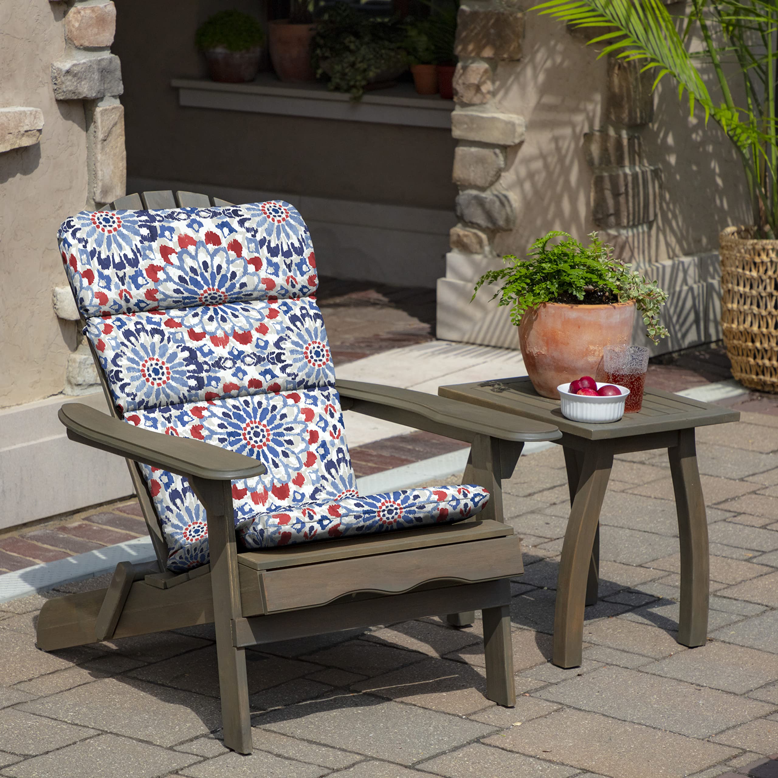 Arden Selections Outdoor Adirondack Or Rocking Chair Cushion, 20 X 17, Rain-Proof, Fade Resistant 17 X 20, Clark Blue