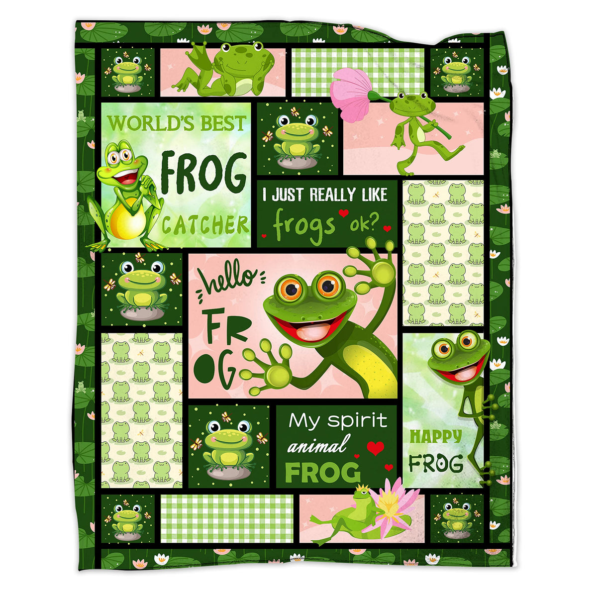 Frog Gifts For Women, Frog Blanket 50'X40', Frog Stuff For Girls, Christmas Birthday Frog Fleece Blanket Soft Cozy Flannel Thr