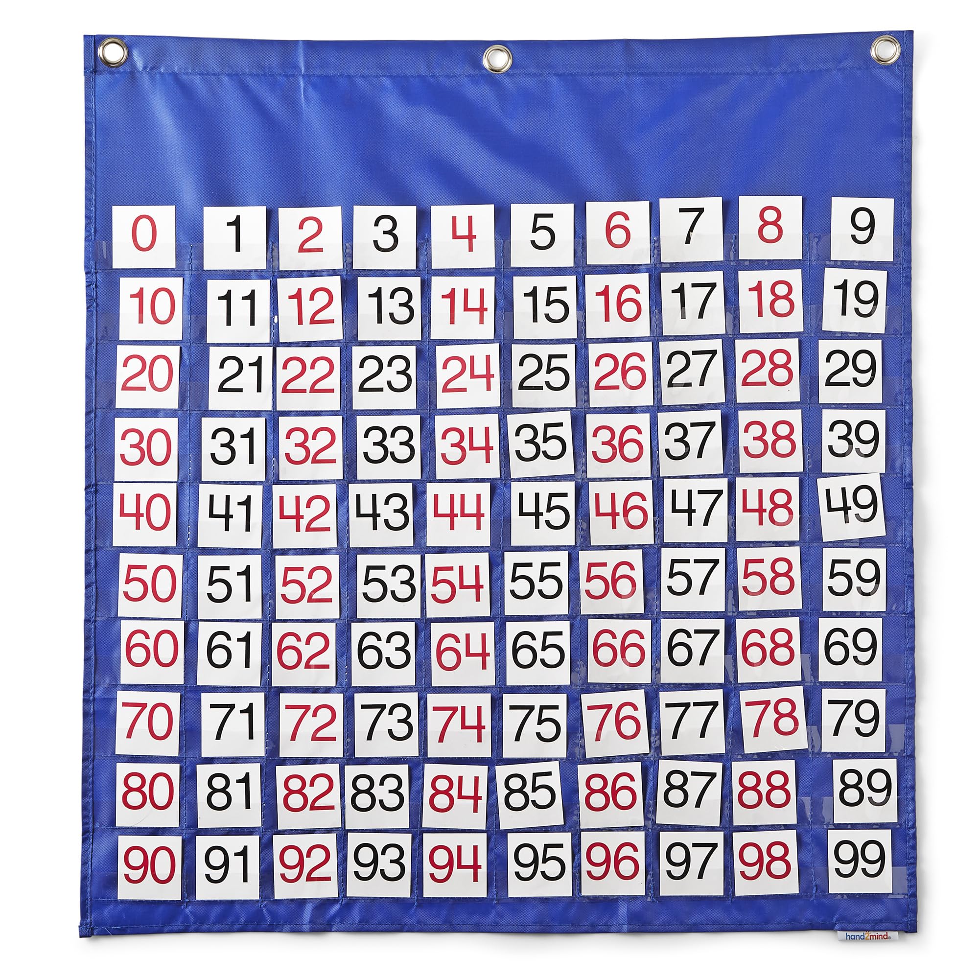 Hand2Mind Hundred Number Wall Chart, 100S Chart For Classroom, Skip Counting, Wall Pocket Chart, 1-100 Number Chart, Counting To