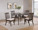 Coaster Home Furnishings Everton 5-Piece Round 53-inch Dining Table Set Dark Walnut