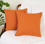 Rely+ Cotton Throw Pillow Covers 18X18 Inchs Set Of 2 Rust Decorative Zippered Cases For Couch Bedroom Sofa Farmhouse Living Roo
