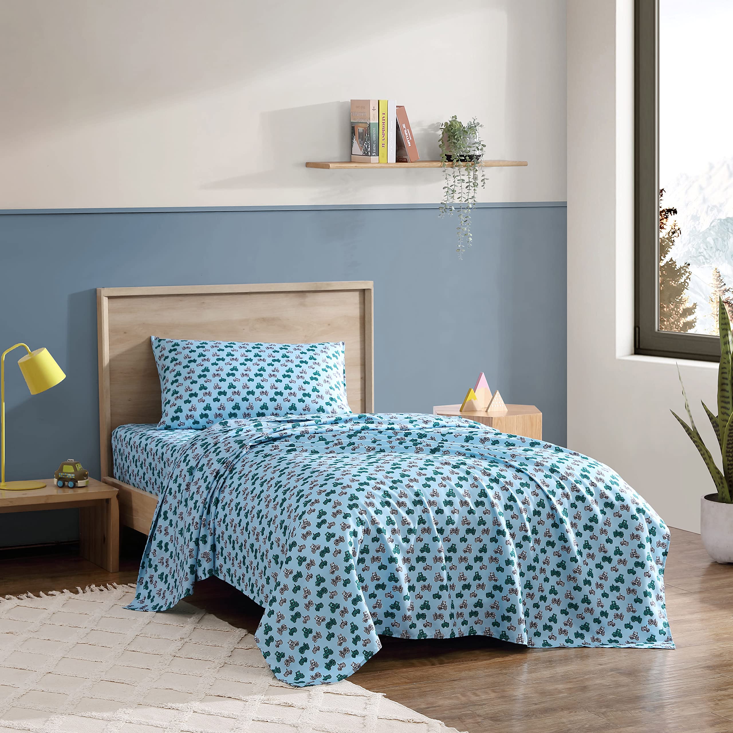 Eddie Bauer Kids - Twin Sheets, Stain Resistant Kids Bedding, Ideal for Toddler Bedding Set (Little Rider Blue, Twin)