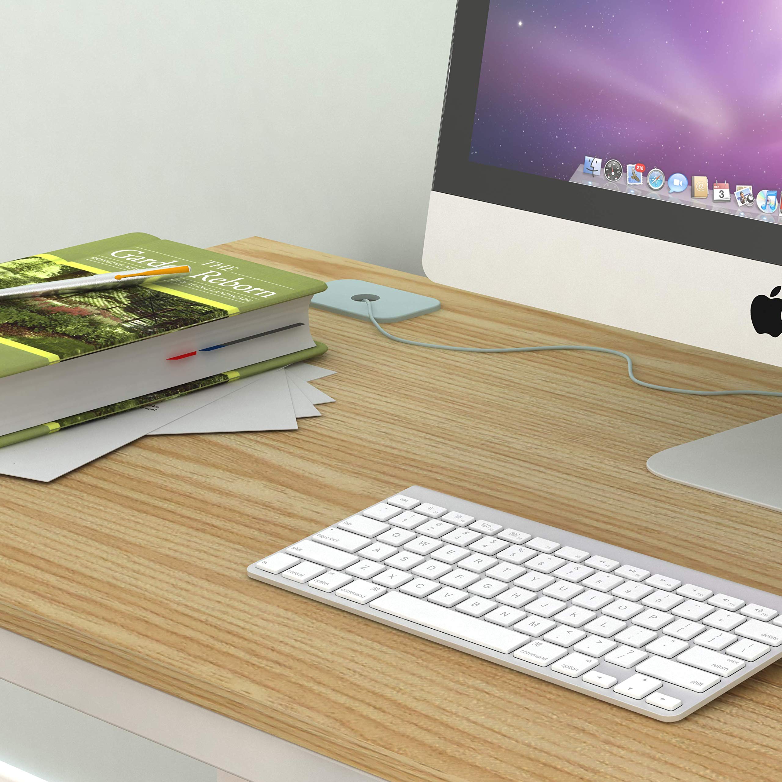 Shw Home Office 55-Inch Large Computer Desk, White Frame W/Oak Top