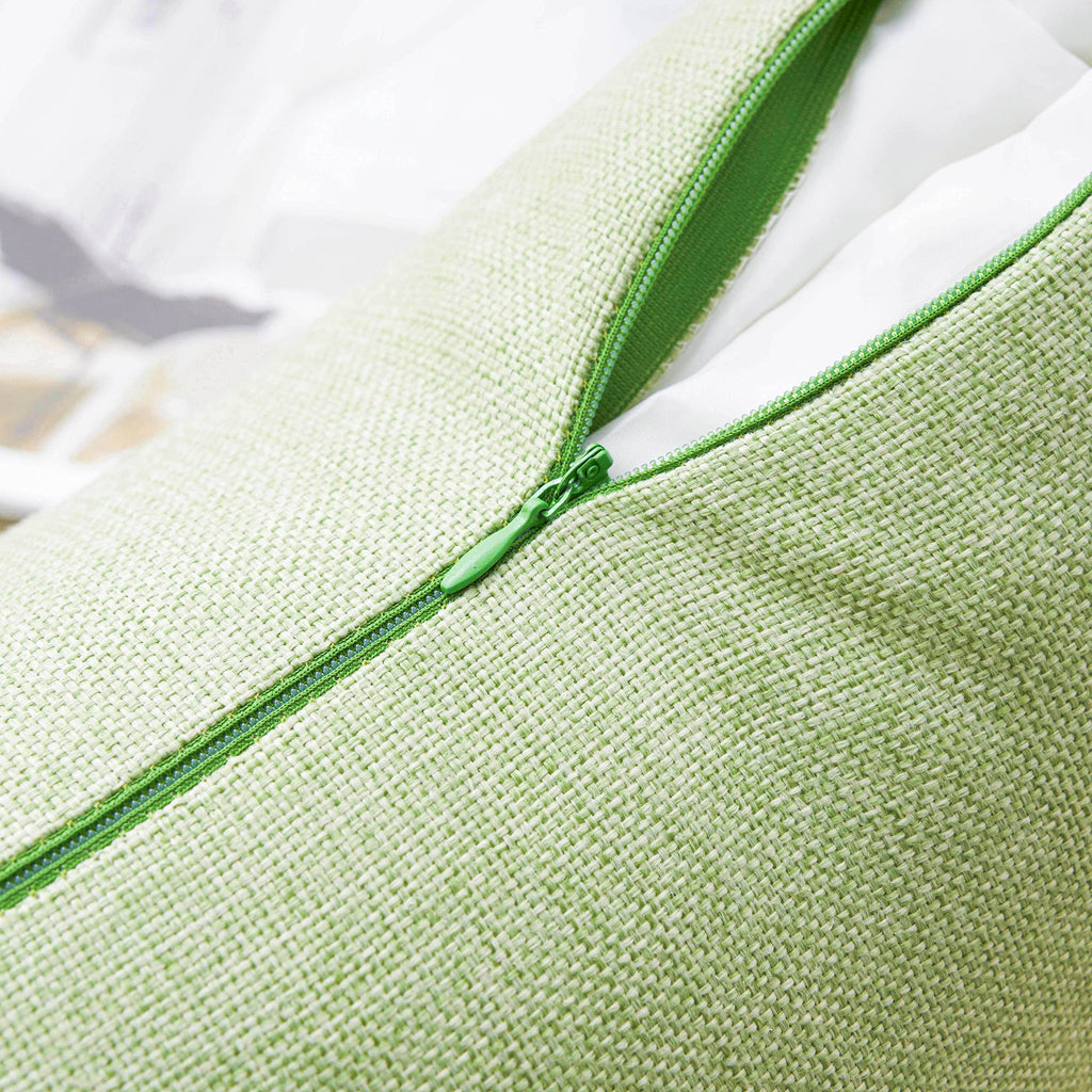 Home Brilliant Sage Green Pillow Cover 18X18 Burlap Linen Throw Pillows For Couch Sofa Bed Fall Decor, 18 X 18 Inch (45Cm), Gras