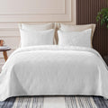 Whale Flotilla Twin Size Quilt Bedding Set, Soft White Twin Xl Quilts Bedspreads For All Seasons, Lightweight Geometric Star Pat