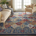 Nourison Grafix Traditional Multicolor 7'10' X 9'10' Area Rug, Easy Cleaning, Non Shedding, Bed Room, Living Room, Dining Room