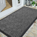 Yimobra Front Door Mat Outside Entrance 47X24, Waterproof All-Season Weather Large Doormat, Non Slip Natural Rubber, Stain And F