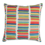 Pillow Perfect Stripe Indoor/Outdoor Accent Throw Pillow Plush Fill, Weather, And Fade Resistant, Floor - 25' X 25', Off- Whit