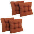 Blazing Needles Indoor/Outdoor Square Tufted Chair Cushion, 19 x 19, Cinnamon 4 Count