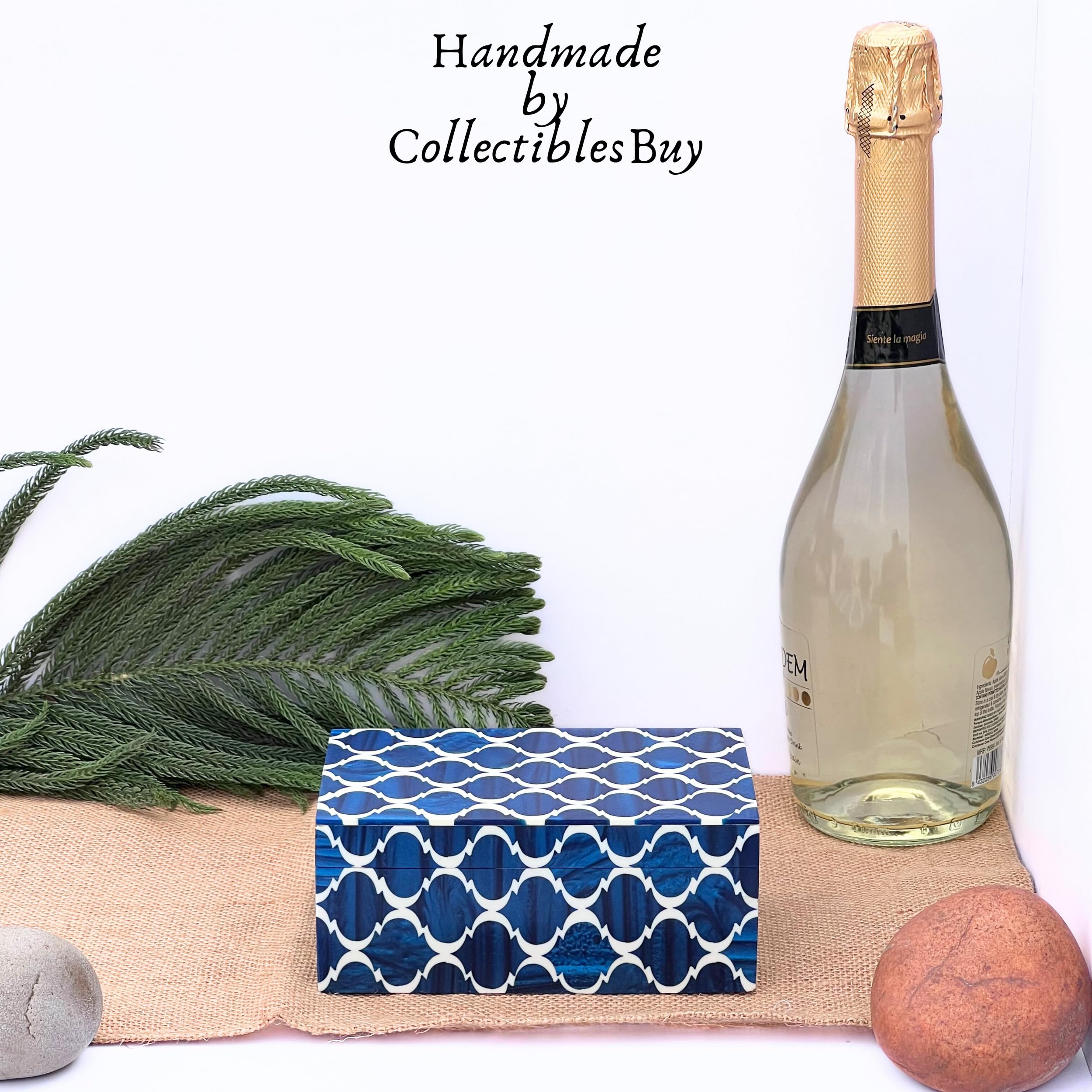 Collectiblesbuy Handmade Natural Bone Inlay Jewelry Box Classical Antique Theme Decorative Wooden Storage Jewelry Boxes Home Dec