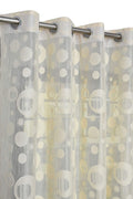 Kiara Creations Circle Net Transparent Curtains for Window 6 Feet (Pack of 1) Cream