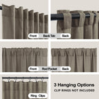 Koufall Extra Long 108 Inch Curtains Drapes For Farmhouse Living Room,Linen Sheer Wide Curtain Set For Large Window 2 Panels,52 Inch Width By Size 108 Length,Taupe