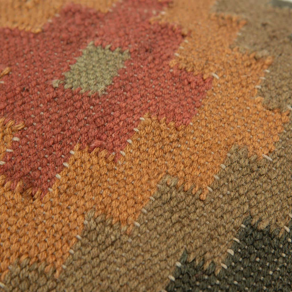 Rizzy Home | T05804 | Poly Fill Decorative Pillow | 18"x18" Orange/Yellow/Red Medallion