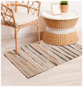100% Cotton Rag Rug 2x3 - Multicolor Chindi Rug - Hand Woven & Reversible for Living Room Kitchen Entryway Rug - Linen,Kitchen 