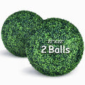 Decwin 2 Pcs 20 Inch Artificial Boxwood Ball 4 Layers Large Topiary Balls UV-Proof Round Greenery Balls for Indoor Outdoor Garde