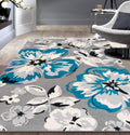 Rugshop Modern Floral Design Area Rug for Living Room,Bedroom,Home Office,Kitchen Non Shedding Area Rug Modern Floral Area Rugs 