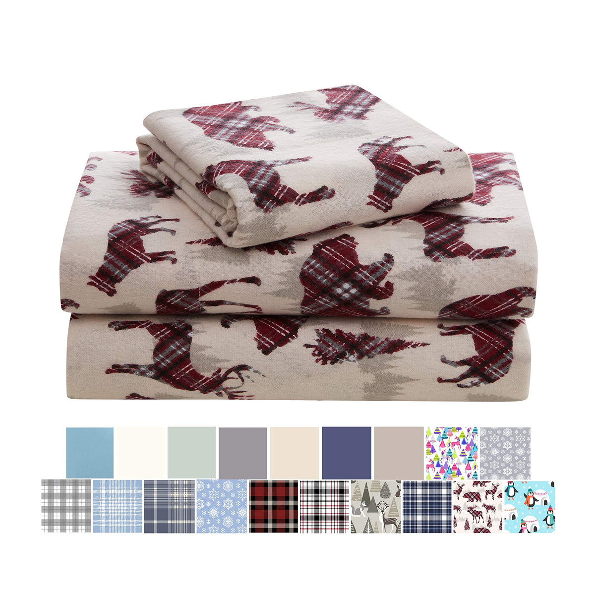 Morgan Home Cotton Turkish Flannel Sheets Fashions - 100% Brushed Cotton For Supreme Comfort - Deep Pockets - Warm And Cozy, Gre