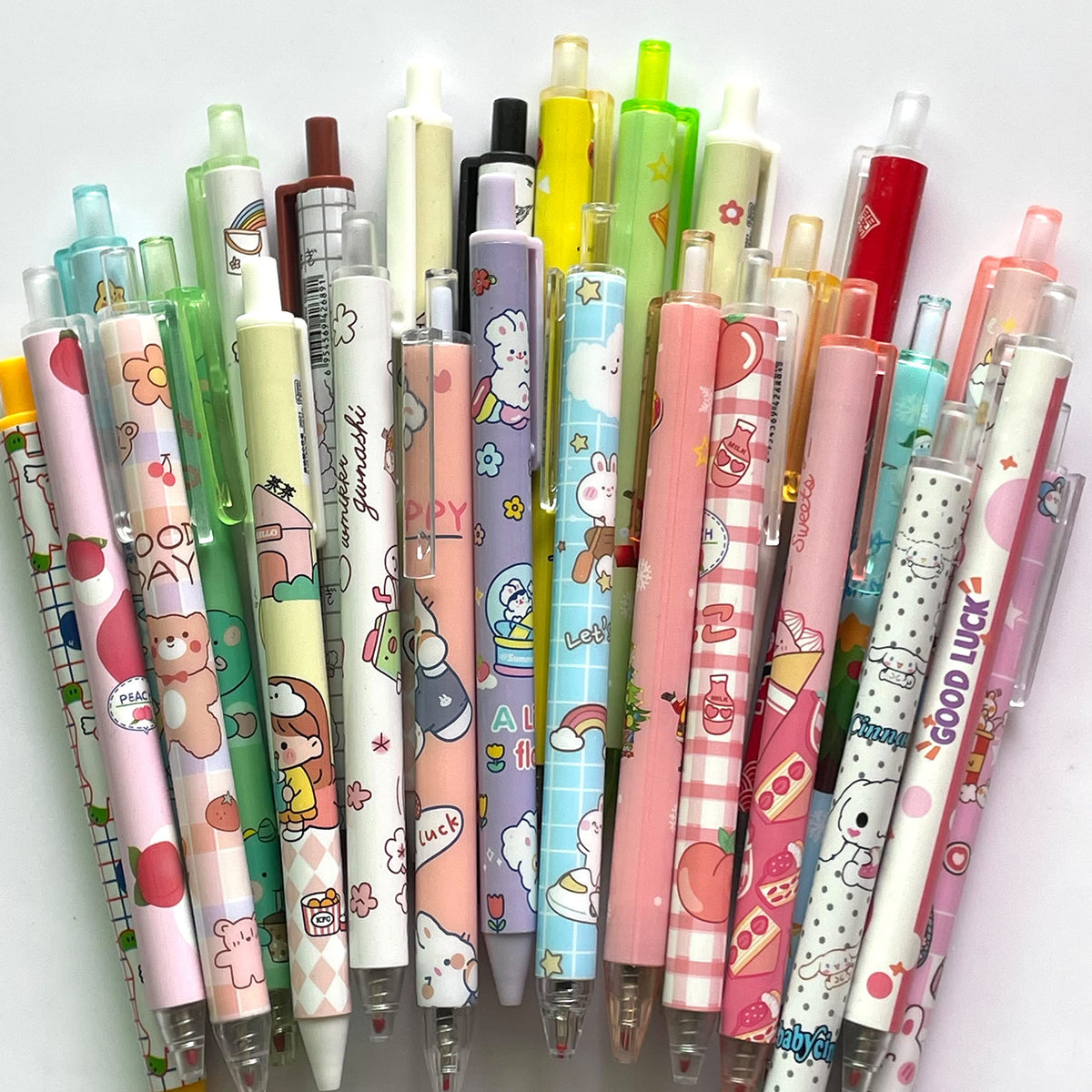 Sencoo 12 Pack Black Gel Pens Retractable Rollerball Pens Students Cute Stationery Office Pens Children Prize Cartoon Animal Pen