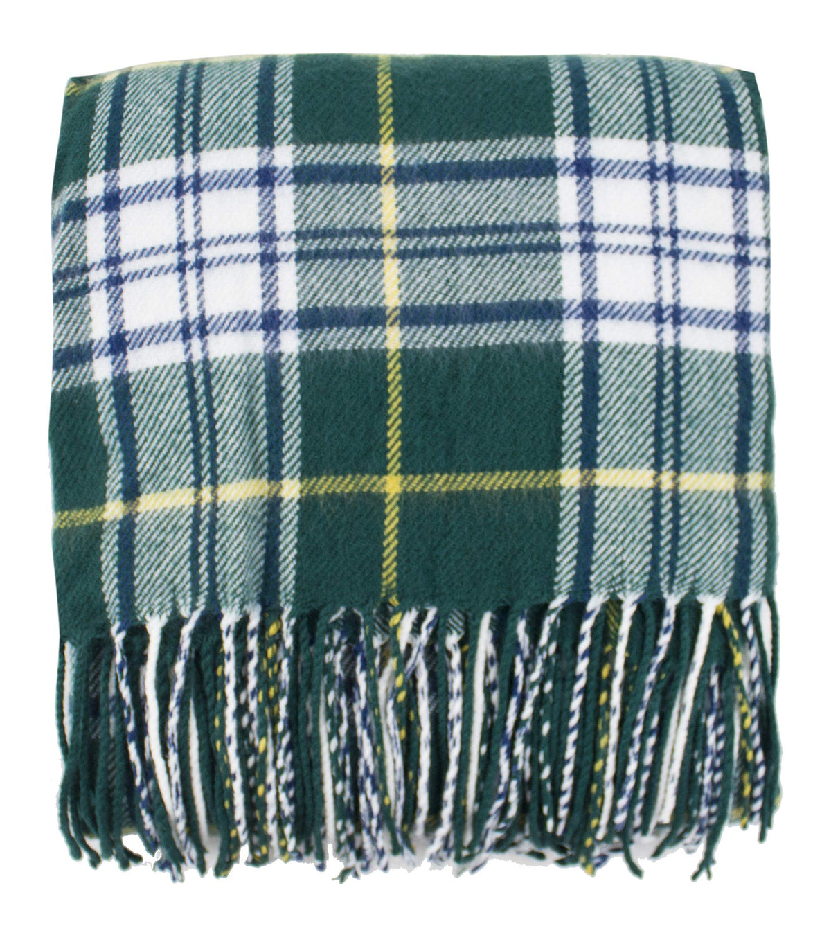Fennco Styles Cozy Plaid Design Throw Blanket With Tassels - 50' W X 60' L (Green)