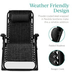Best Choice Products Oversized Zero Gravity Chair, Folding Outdoor Patio Recliner, Xl Anti Gravity Lounger W/Removable Cushion, Cup Holder, Side Tray, 350Lb Capacity - Onyx Black