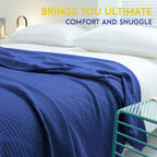 Amyhomie Cooling Blanket Twin Size, 100% Rayon Derived From Bamboo, Cool Summer Blanket For Hot Sleepers Soft Comfy Waffle Light