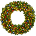 Best Choice Products 60in Large Artificial Pre-Lit Fir Christmas Wreath Holiday Accent Decoration w/ 300 Multicolor Lights, 930 