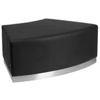 Flash Furniture Hercules Alon Series Black Leathersoft Convex Chair Without Back With Brushed Stainless Steel Base
