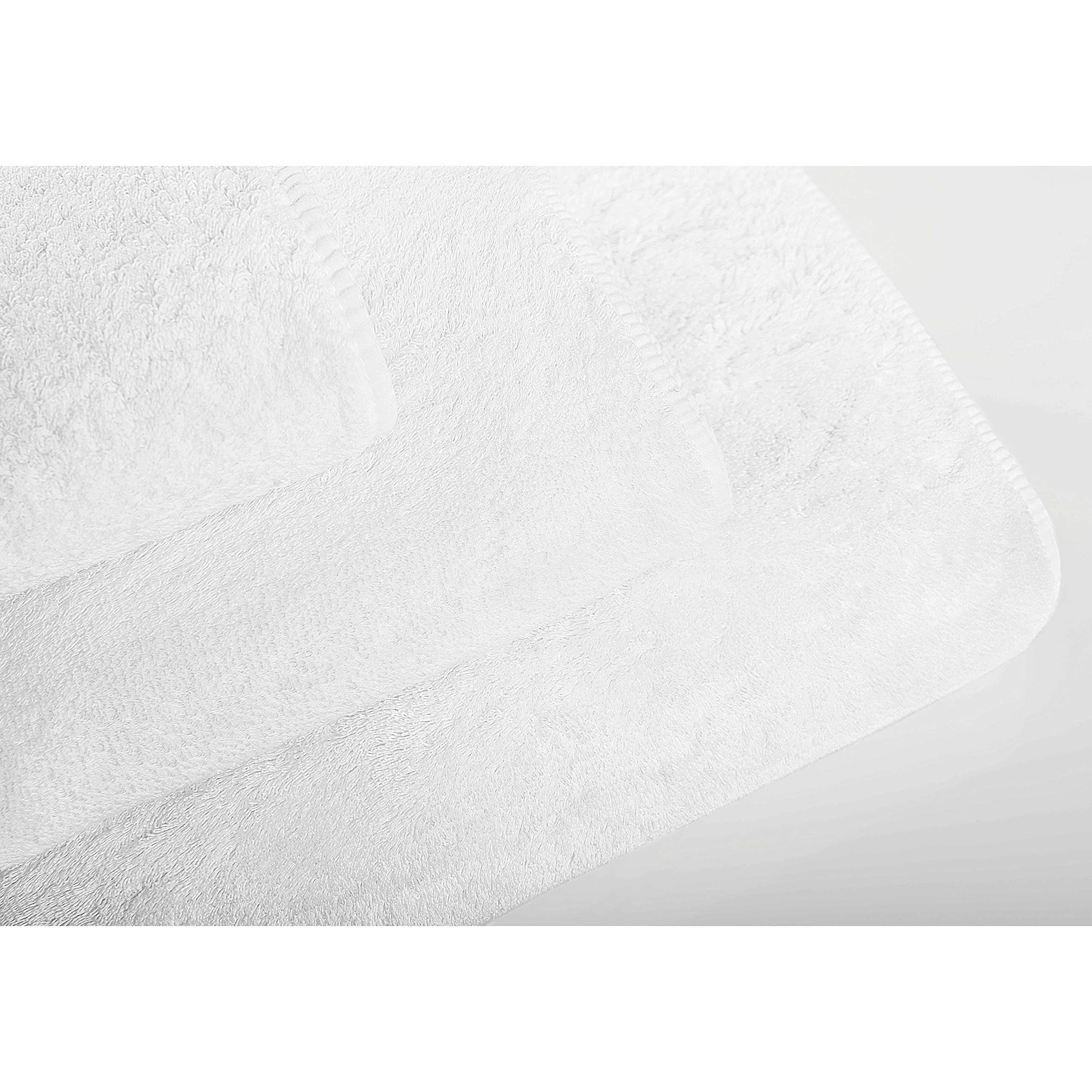 Graccioza Long Double Loop Towels Hand Towel (18'' X 30'', White), 100% Egyptian Cotton 700 Gsm - Elegant, Soft Body And Face To