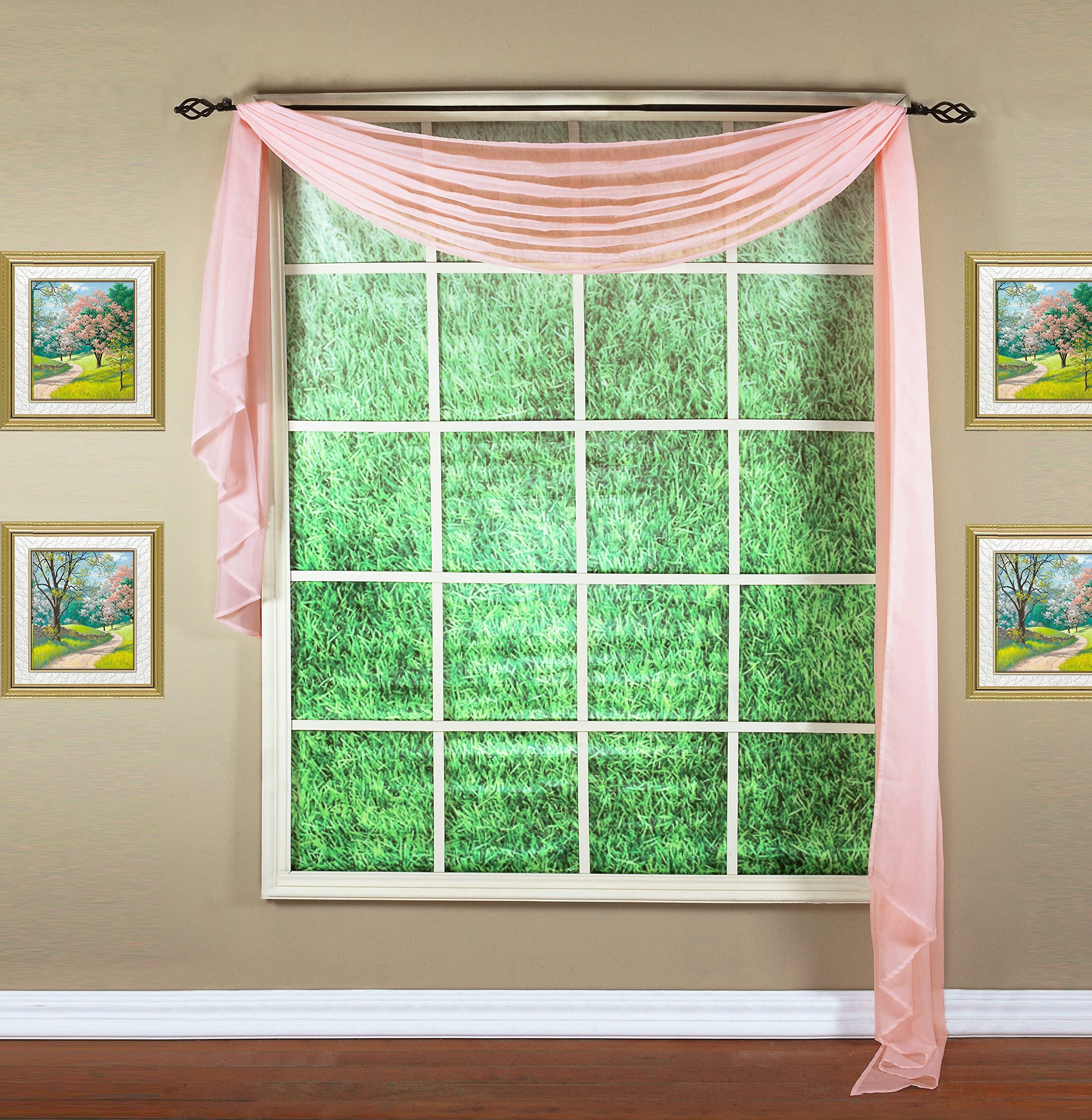 Today'S Curtain Emelia Original Voile Scarf 216', Rose, 45' W X 216' L