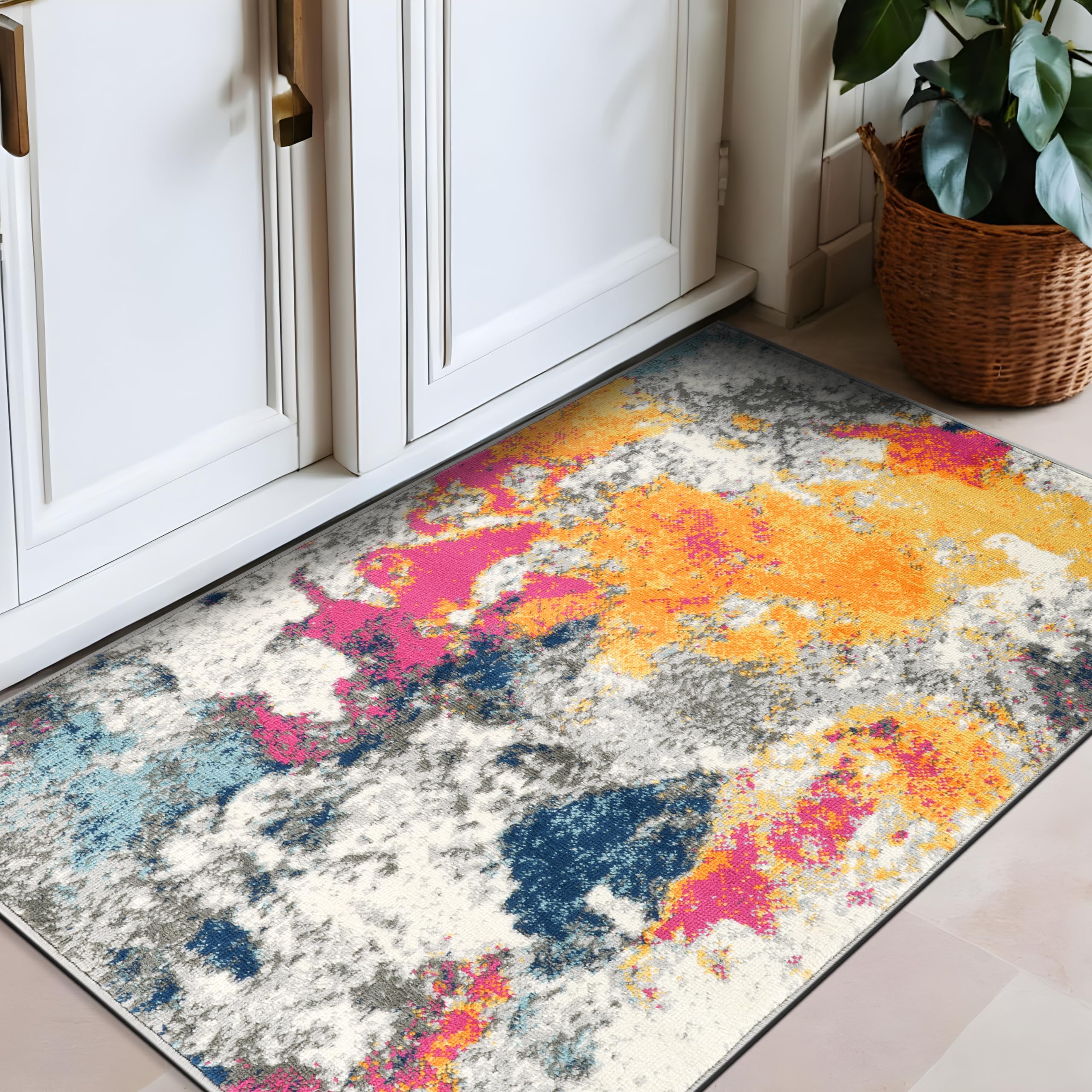 Rugshop Sky Collection Modern Abstract Area Rug 2'7'' x 4' Multi