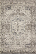 Loloi Ii Hathaway Collection Hth-05 Steel / Ivory 3'-6'' X 5'-6'', .25'' Thick, Accent Rug, Soft, Durable, Printed, Modern, Low