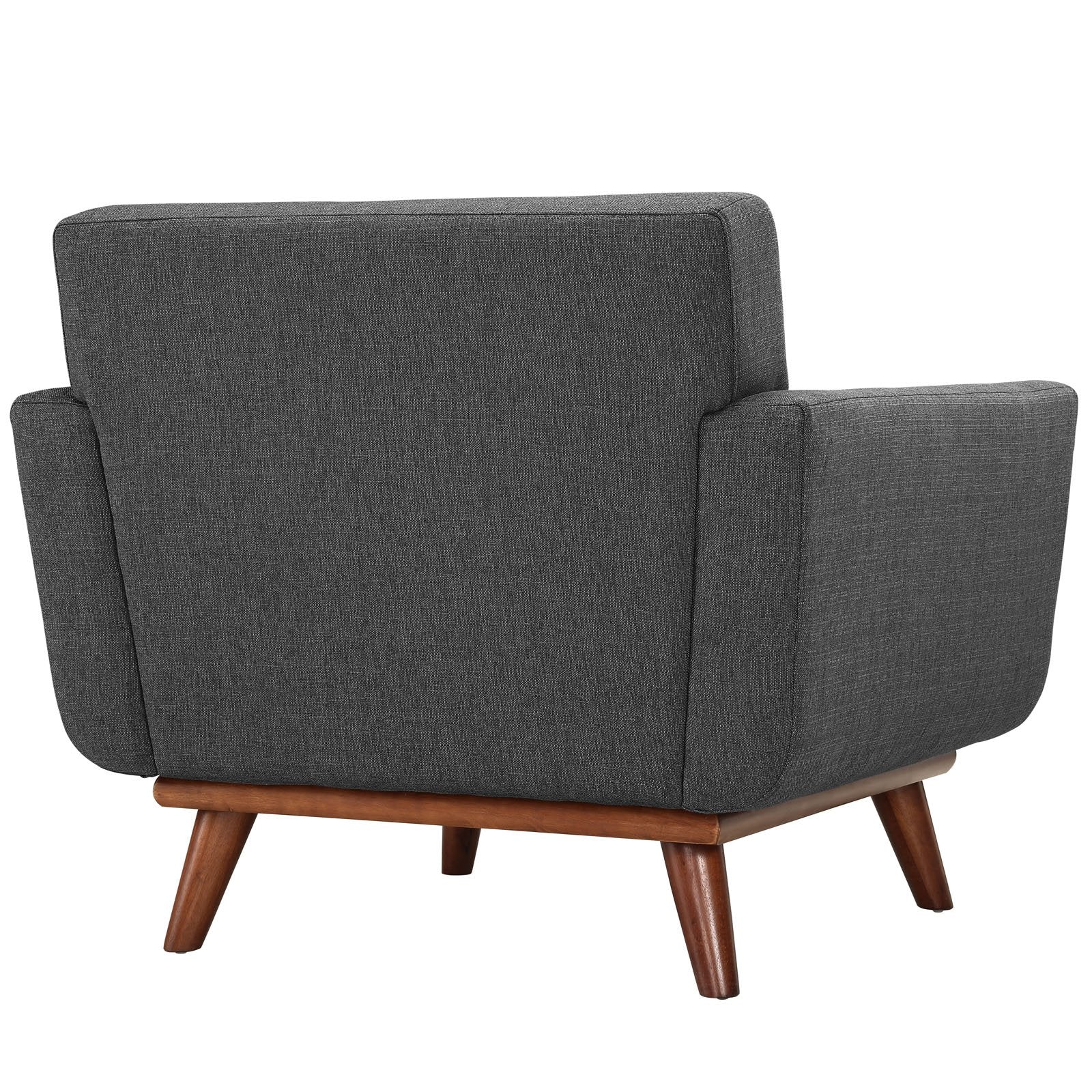 Modway Engage Mid-Century Modern Upholstered Fabric Two Armchair Set in Gray
