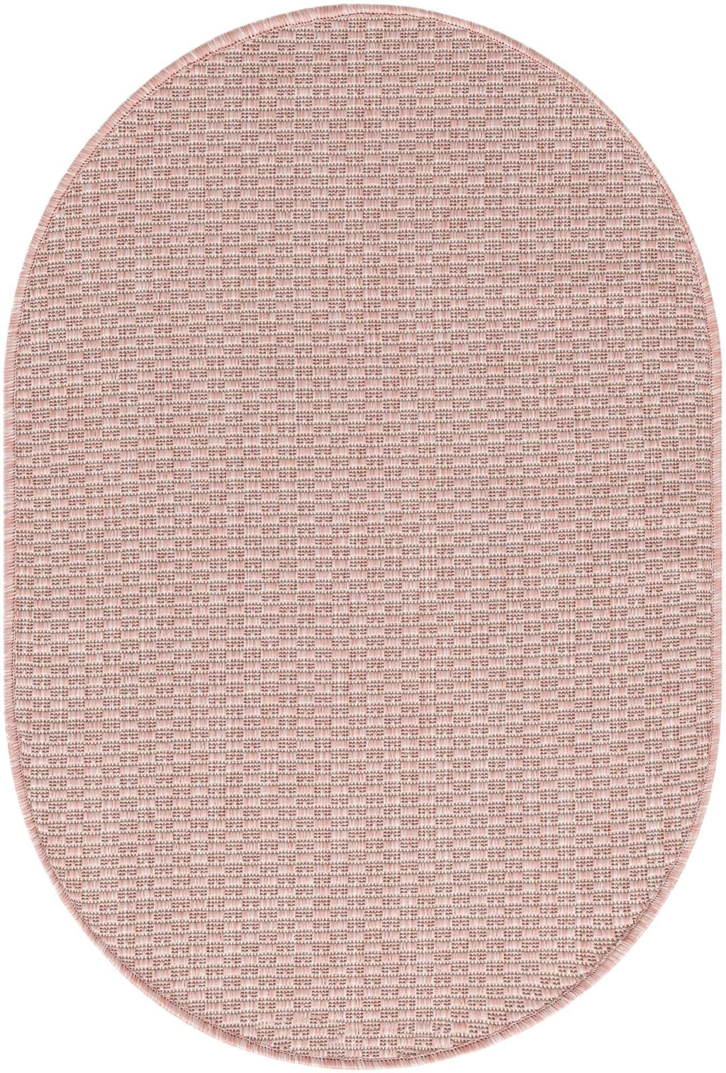 Unique Loom Collection Casual Transitional Solid Heathered Indoor/Outdoor Flatweave Area Rug (2' 2'' x 3' 1'' Oval, Whisper Pink