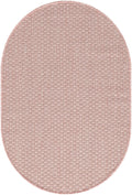 Unique Loom Collection Casual Transitional Solid Heathered Indoor/Outdoor Flatweave Area Rug (2' 2'' x 3' 1'' Oval, Whisper Pink