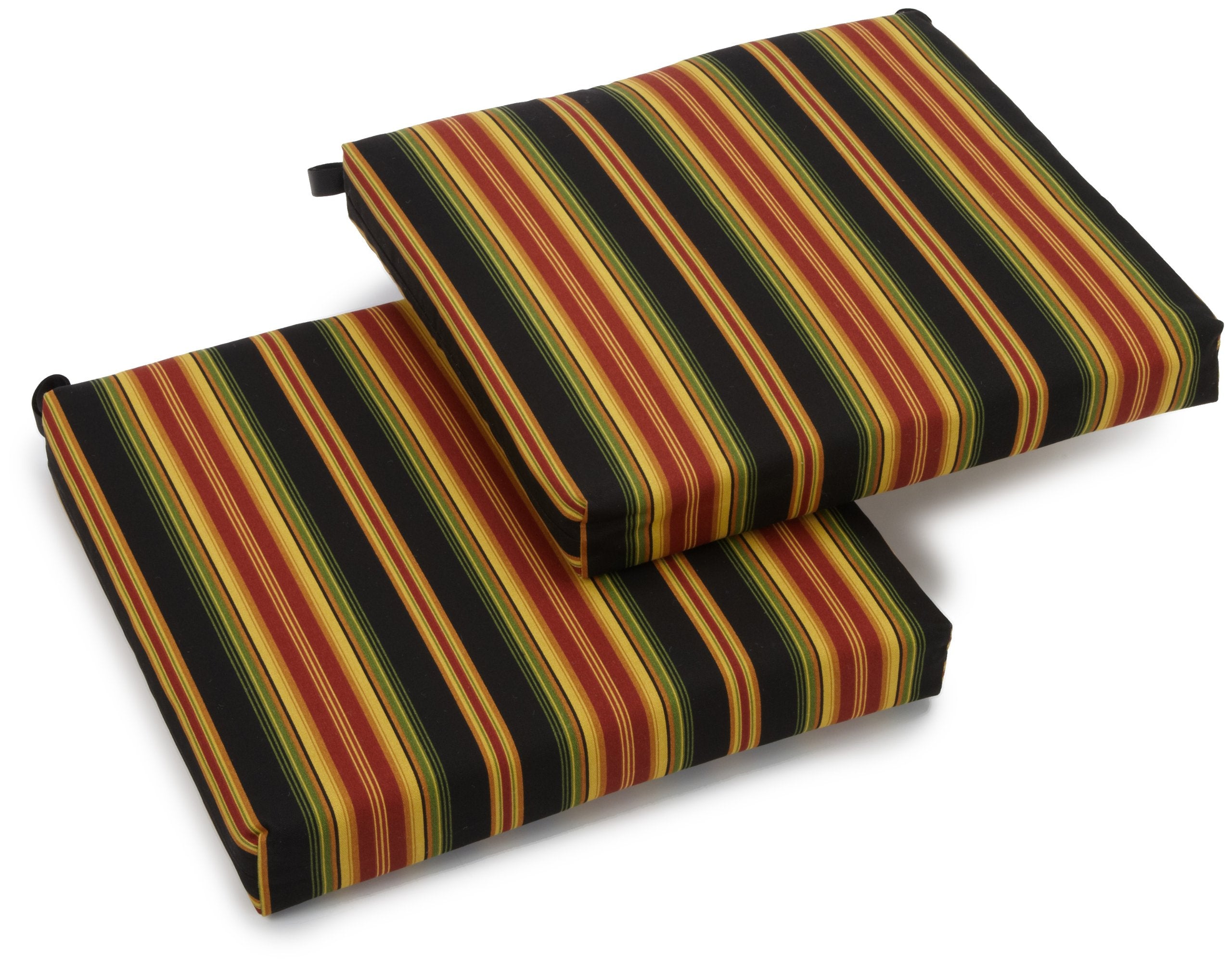 Blazing Needles Outdoor Spun Poly 19-Inch by 20-Inch by 3-1/2-Inch All Weather UV Resistant Zippered Cushions, Lyndhurst Raven, 