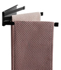YEAVS Swing Towel Holder Rack Matte Black, Wall Mounted Towel Bar Swivel with 3-Arm for Bathroom Kitchen Storage
