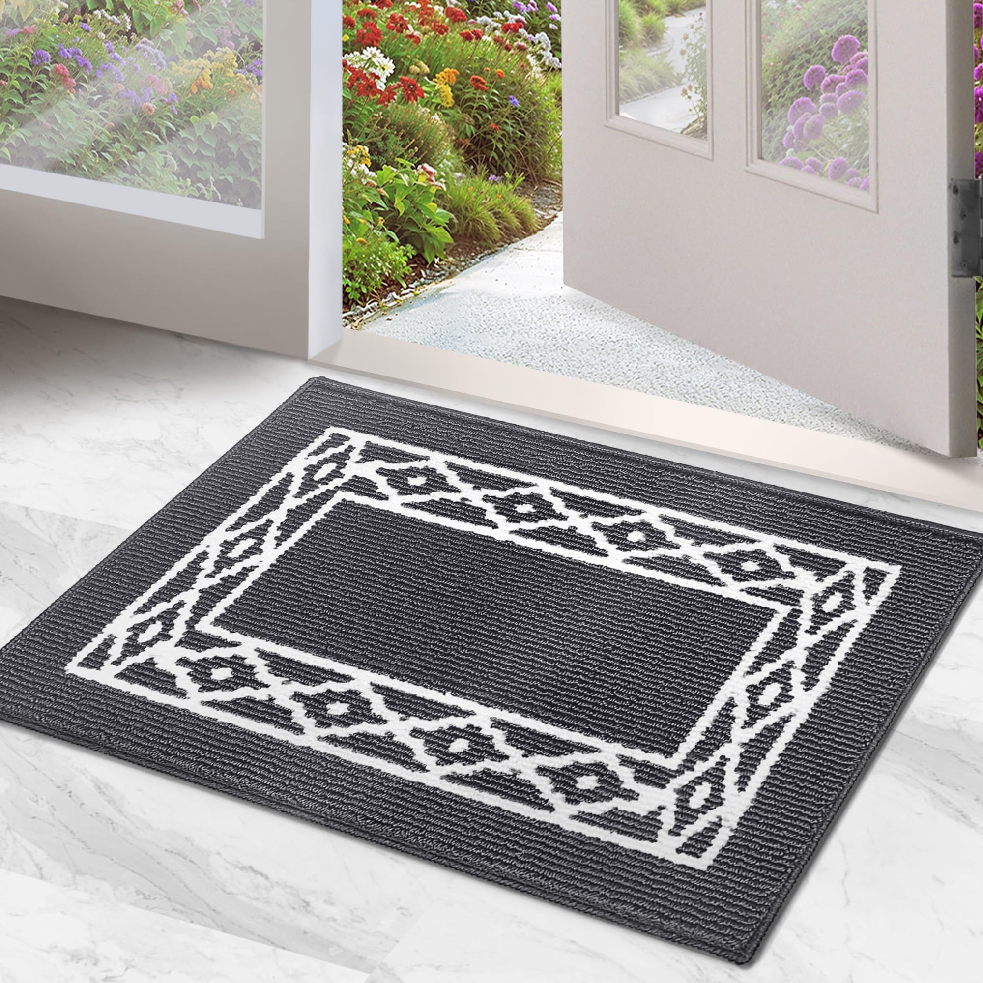 Rugmast Indoor Door Mat 20-30    - Durable Polypropylene, Low Profile, Nonslip Waterproof Backing - Absorbent, Washable Entryway